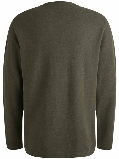 PME Legend Long sleeve r-neck structured piqu