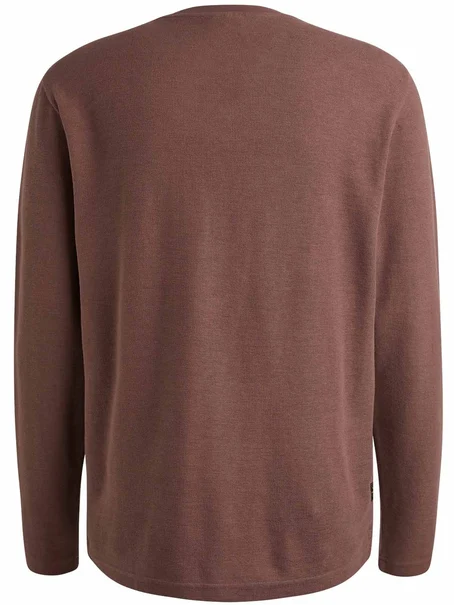 PME Legend Long sleeve r-neck structured piqu