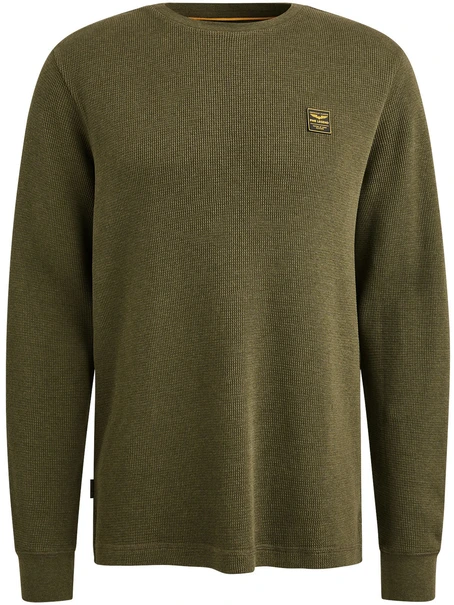 PME Legend Long sleeve r-neck waffle melange