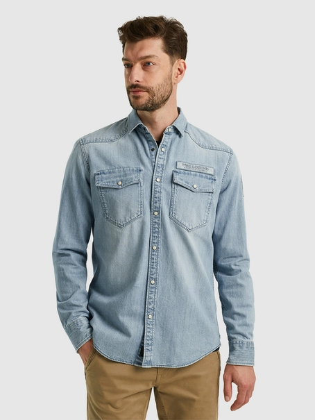 PME Legend Long Sleeve Shirt Bleach Indigo de