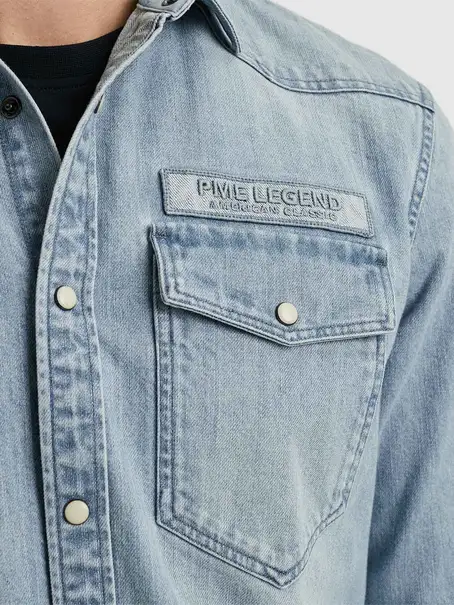 PME Legend Long Sleeve Shirt Bleach Indigo de