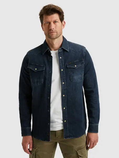 PME Legend LONG SLEEVE SHIRT BLUE DENIM WASH