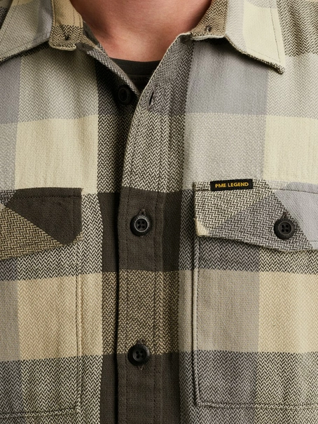 PME Legend LONG SLEEVE SHIRT Herringbone Bloc