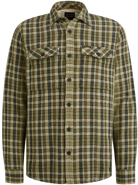 PME Legend LONG SLEEVE SHIRT Small Herringbon