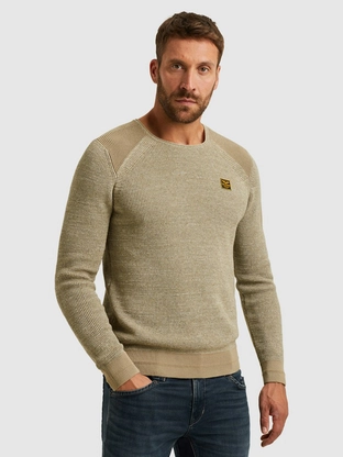 PME Legend R-neck cotton rib melee knit