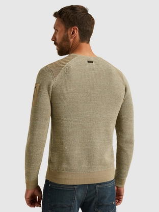 PME Legend R-neck cotton rib melee knit