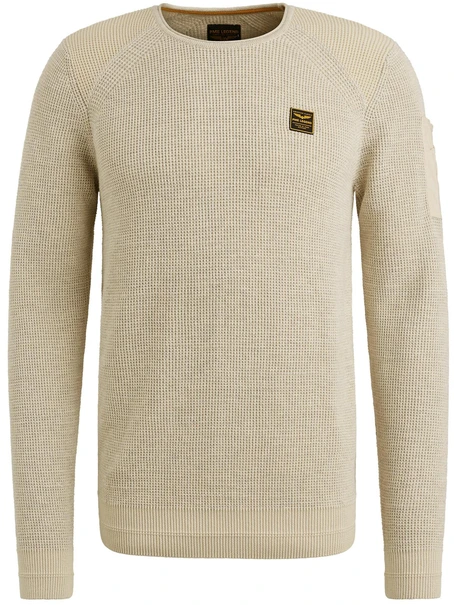 PME Legend R-neck cotton rib melee knit
