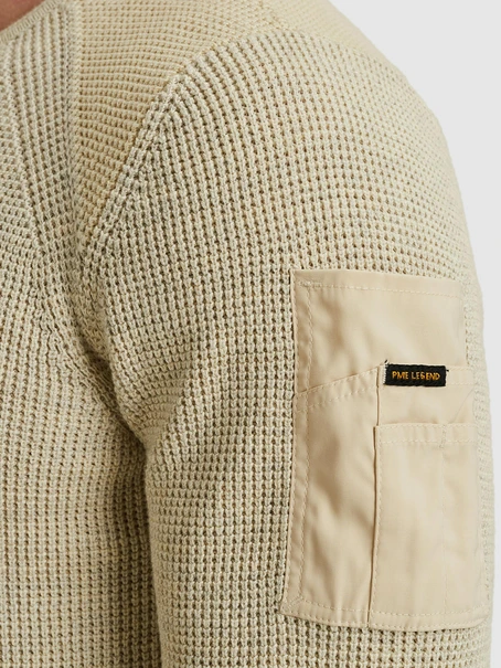 PME Legend R-neck cotton rib melee knit