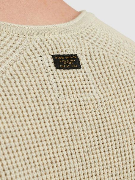PME Legend R-neck cotton rib melee knit