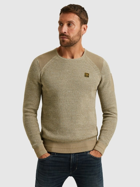 PME Legend R-neck cotton rib melee knit