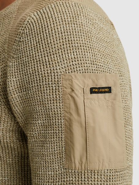 PME Legend R-neck cotton rib melee knit