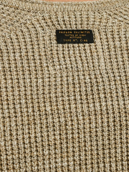 PME Legend R-neck cotton rib melee knit