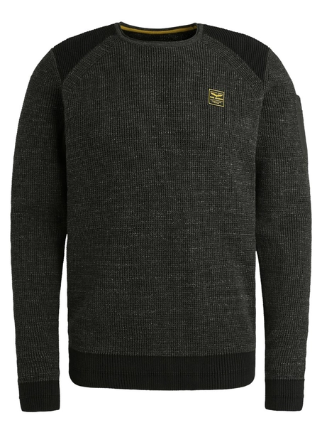 PME Legend R-neck cotton rib melee knit