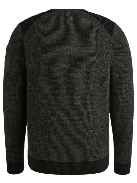 PME Legend R-neck cotton rib melee knit