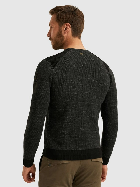 PME Legend R-neck cotton rib melee knit