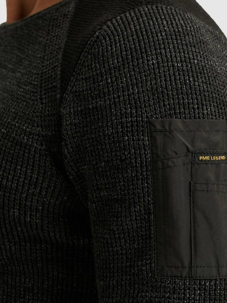 PME Legend R-neck cotton rib melee knit