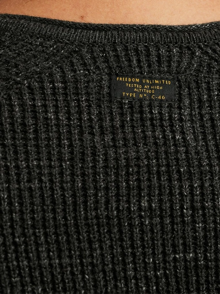 PME Legend R-neck cotton rib melee knit
