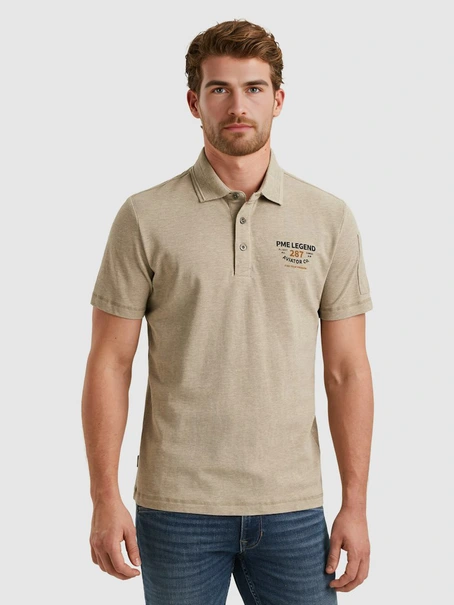 PME Legend Short sleeve polo pique melange