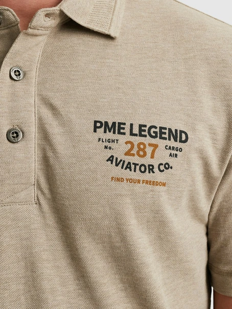PME Legend Short sleeve polo pique melange