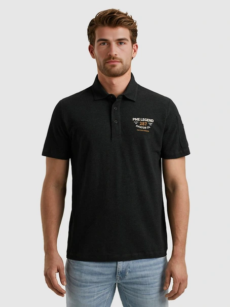 PME Legend Short sleeve polo pique melange