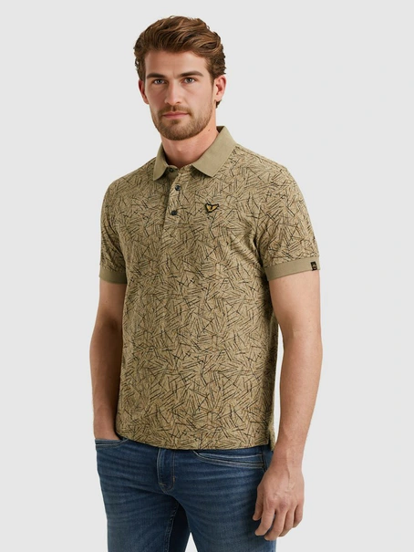 PME Legend Short sleeve polo slub jersey aop