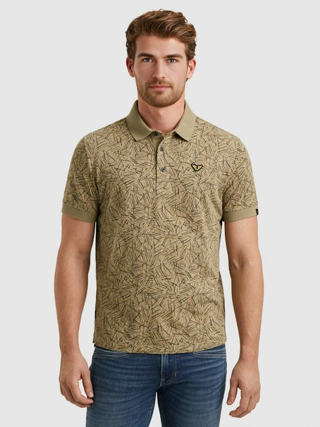 PME Legend Short sleeve polo slub jersey aop