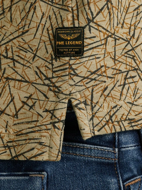 PME Legend Short sleeve polo slub jersey aop