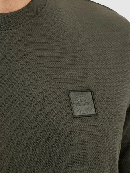 PME Legend Short sleeve r-neck jacquard strip
