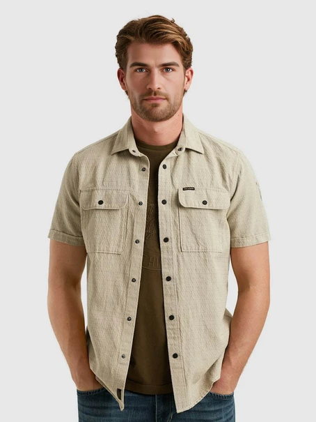 PME Legend Short Sleeve Shirt Linen dobby