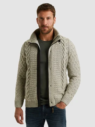 PME Legend Zip jacket heavy knit mixed yarn