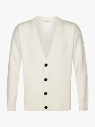 Profuomo CARDIGAN FULL BUTTON OFF WHITE
