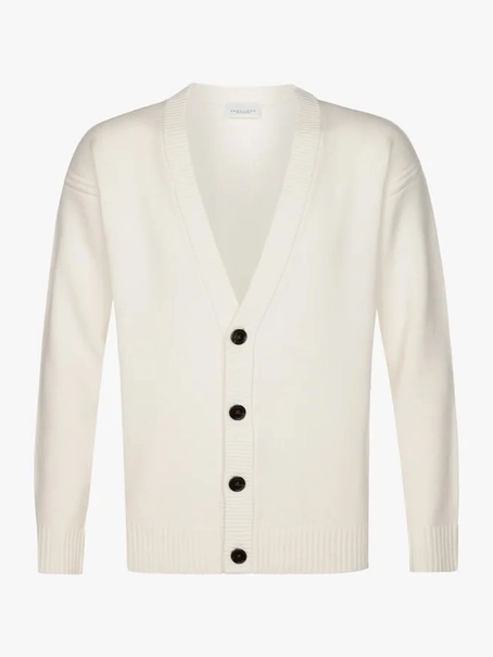 Profuomo CARDIGAN FULL BUTTON OFF WHITE