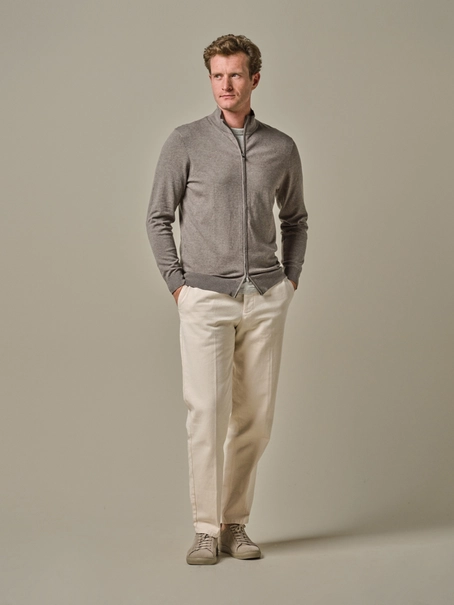 Profuomo CARDIGAN FULL ZIP M BROWN