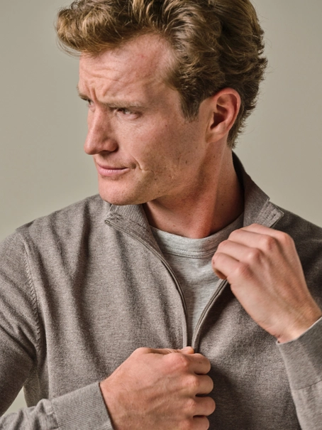 Profuomo CARDIGAN FULL ZIP M BROWN