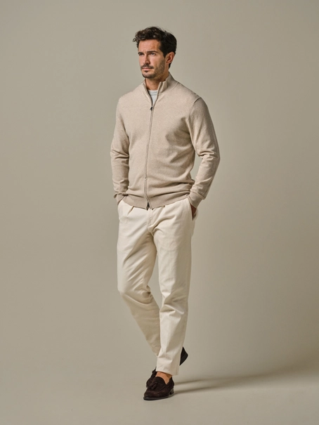 Profuomo CARDIGAN FULL ZIP SAND