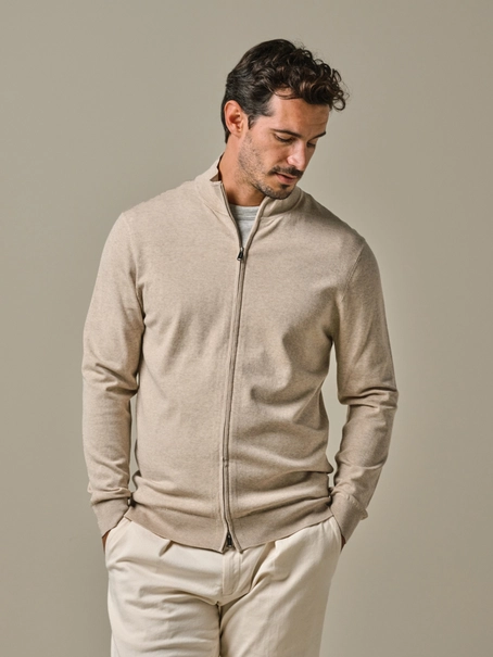 Profuomo CARDIGAN FULL ZIP SAND