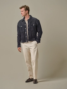 Profuomo OUTERW DENIM JACK SUEDE NAVY