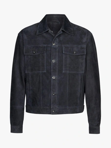 Profuomo OUTERW DENIM JACK SUEDE NAVY