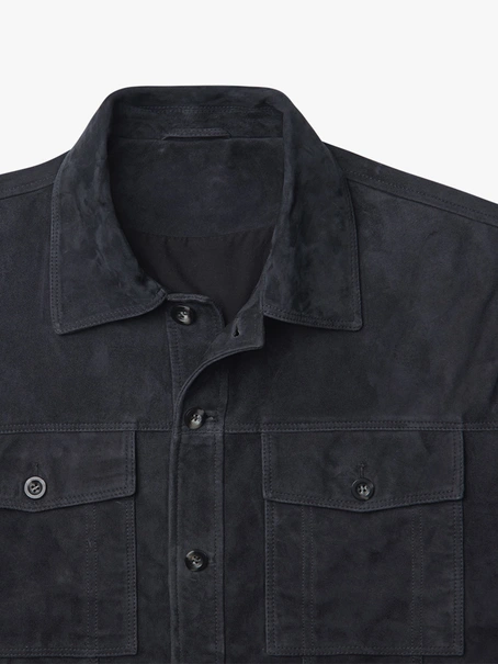 Profuomo OUTERW DENIM JACK SUEDE NAVY