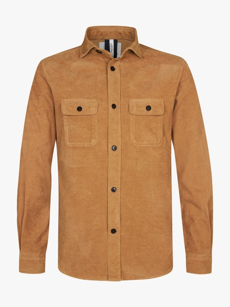 Profuomo OVERSHIRT CO-LINEN BROWN
