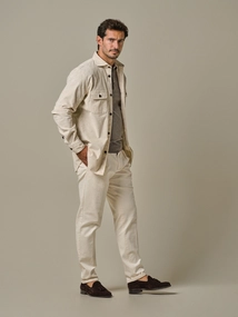 Profuomo OVERSHIRT CO-LINEN ECRU