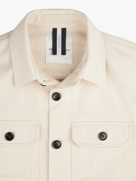Profuomo OVERSHIRT CONTRAST LS OFF WHITE