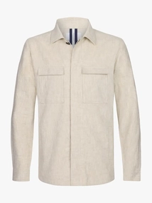 Profuomo OVERSHIRT COTTON LINEN BEIGE