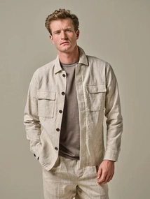 Profuomo OVERSHIRT COTTON LINEN BEIGE