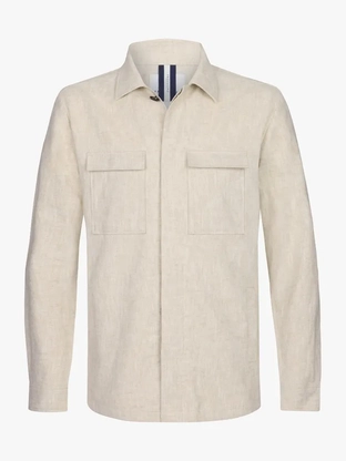 Profuomo OVERSHIRT COTTON LINEN BEIGE