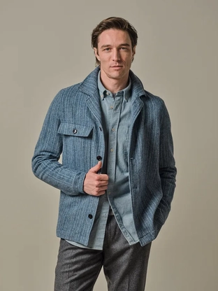 Profuomo OVERSHIRT DENIM LOOK BLUE