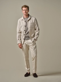 Profuomo OVERSHIRT HERRINGBONE BEIGE