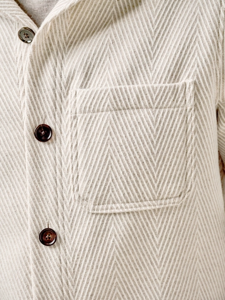 Profuomo OVERSHIRT HERRINGBONE BEIGE