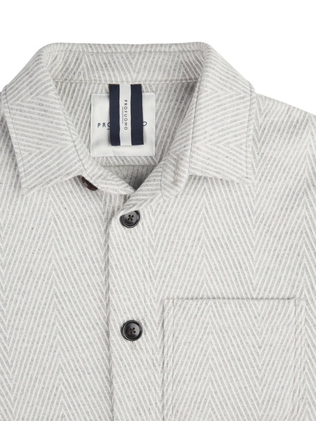 Profuomo OVERSHIRT HERRINGBONE L.GREY