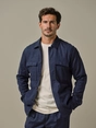 Profuomo OVERSHIRT LINEN NAVY